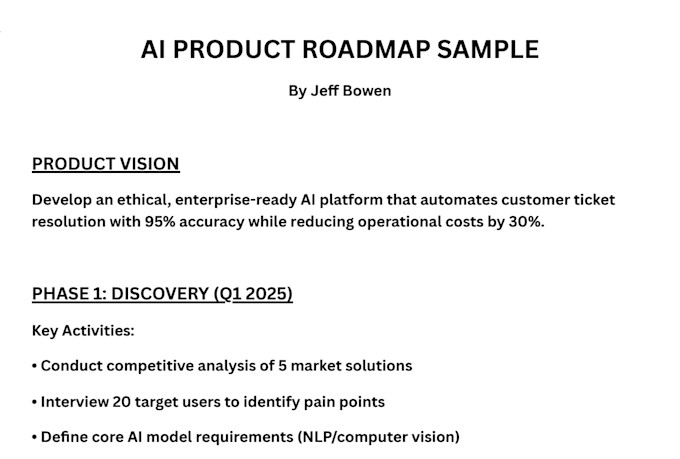 create a winning ai product roadmap and GTM strategy